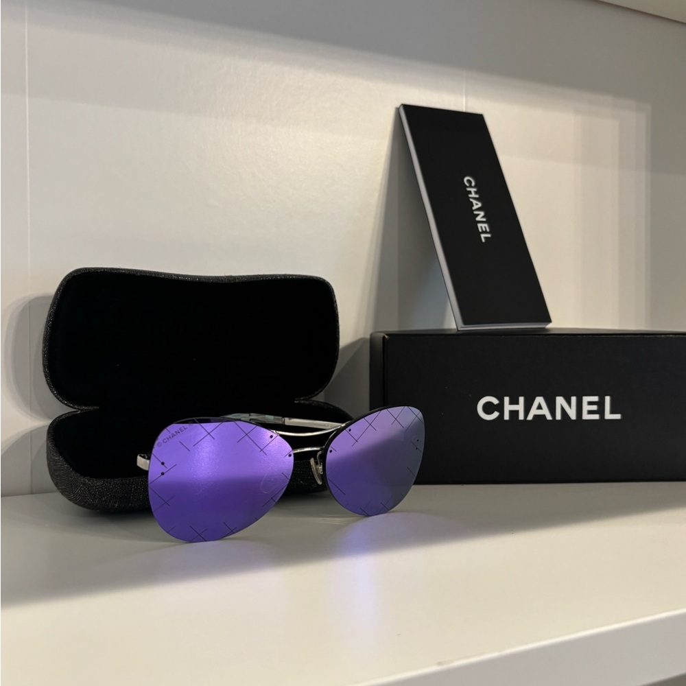 CHANEL
Silvertone Metal And Purple Tinted Sunglasses-4218 - Picture 6 of 6